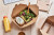 2-compartment kraft cardboard meal box 35oz L:8.43in W:6.1in H:1.85in - 50 pcs