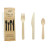 Wooden Cutlery 5/1 kit (Knife + Fork + Spoon + Mini Spoon + Napkin) L:6.2in - 50 pcs