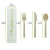 Compostable Bamboo Fiber 3/1 Cutlery Kit With Compostable Bag (Knife, Fork, Spoon) L:6in - 500 pcs