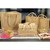 Natural Reusable carrier jute bag with handle W:14in Gusset:7.1in 7.5in - 20 pcs