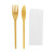 Wood Fiber Composite Reusable Cutlery 3/1 kit (Knife + Fork + Napkin) L:7.08in - 50 pcs