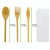 Wood Fiber Composite Reusable Cutlery 4/1 kit (Knife + Fork + Spoon + Napkin) L:7.08in - 50 pcs