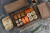 Sushi box in kraft with PET lid 14oz Base: L:5.9in W:4.1in H:1in Lid: L:6.3in W:4.5in H:1.2in - 50 pcs