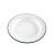 Enamel reusable plate white w/green rim D:9.44in H:1.18in - 12 pcs