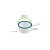 Enamel reusable mini saucepan white w/green rim 2oz D:2.75in H:1.14in - 12 pcs