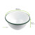 Enamel reusable deep bowl white w/green rim 34oz D:7.1in H:3.1in - 12 pcs