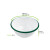 Enamel reusable deep bowl white w/green rim 16oz D:5.5in H:2.8in - 12 pcs