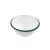 Enamel reusable deep bowl white w/green rim 16oz D:5.5in H:2.8in - 12 pcs