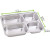 Noxtray Reusable Stainless Steel Tray 4 Compartiments with PP lid L:11in W:8.66in H:1.57in - 10 pcs