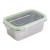 Noxbox reusable rectangular stainless steel Lunchbox with clear PP lid 34oz L:7.6in W:4.9in H:2.75in - 6 pcs