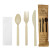 Compostable Bamboo Fiber 4/1 Cutlery Kit With Kraft Bag (Knife, Fork, Spoon, Napkin) L:7in - 50 pcs