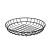 Black Round Reusable Steel Bread Basket D:9.8in H:1.7in - 1 pcs