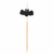 Bamboo Pick with Black Bat L:4.1in - 100 pcs