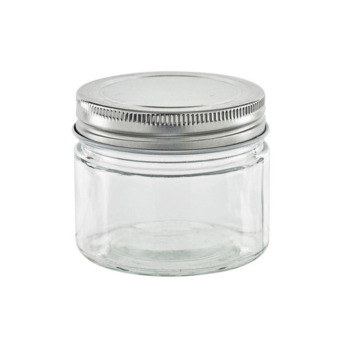 80 ct Round reusable jar glass with aluminium cap 5.7oz D:2.75in W:2.87in H:2.44in - 80 pcs