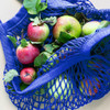 Large Organic Cotton Mesh Shopping Bag - Blue