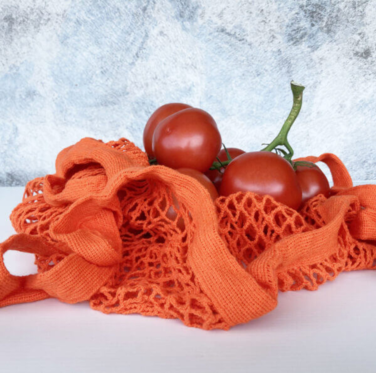 Large Organic Cotton Mesh Shopping Bag - Orange