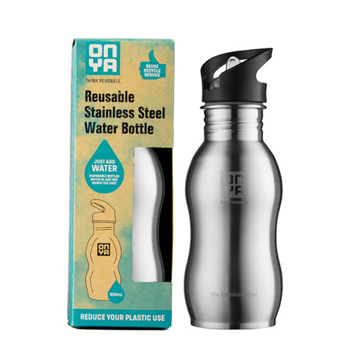 H2Onya Stainless Steel Bottle 500ml - Brushed Steel