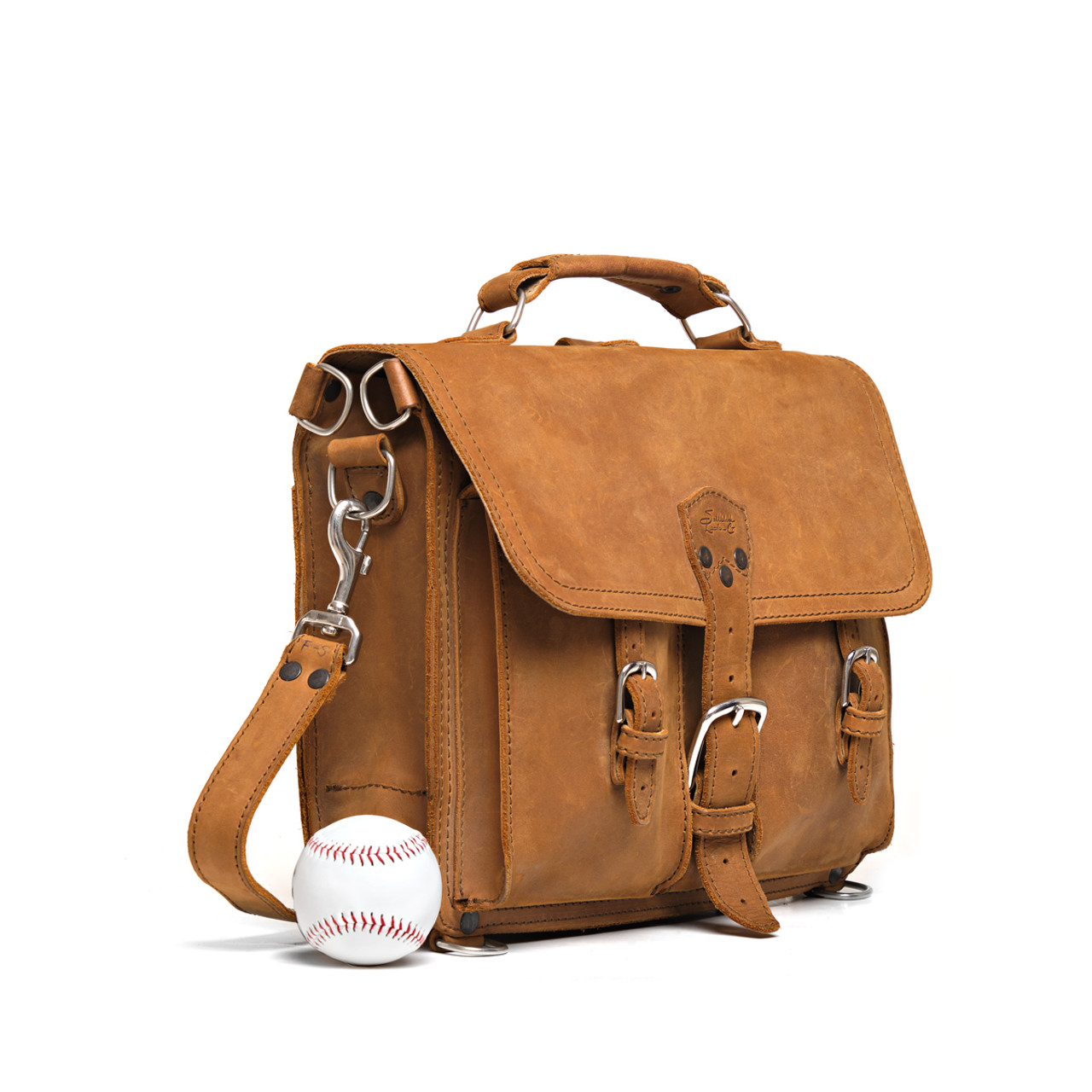 Thin Front Pocket Leather Briefcase