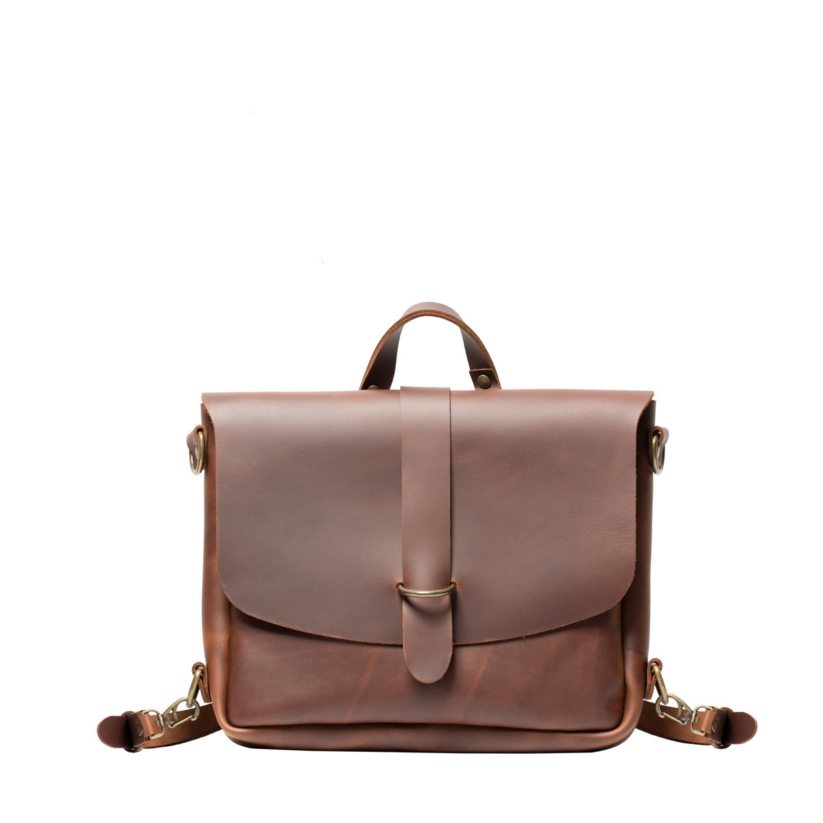 oxblood leather backpack