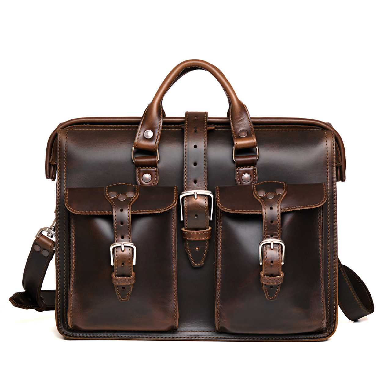 Leather Laptop Bag | Real Genuine Full-Grain Briefcase