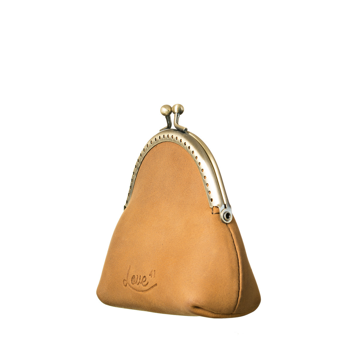 tan leather coin purse
