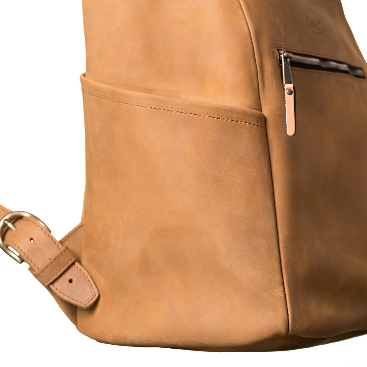 one strap leather backpack
