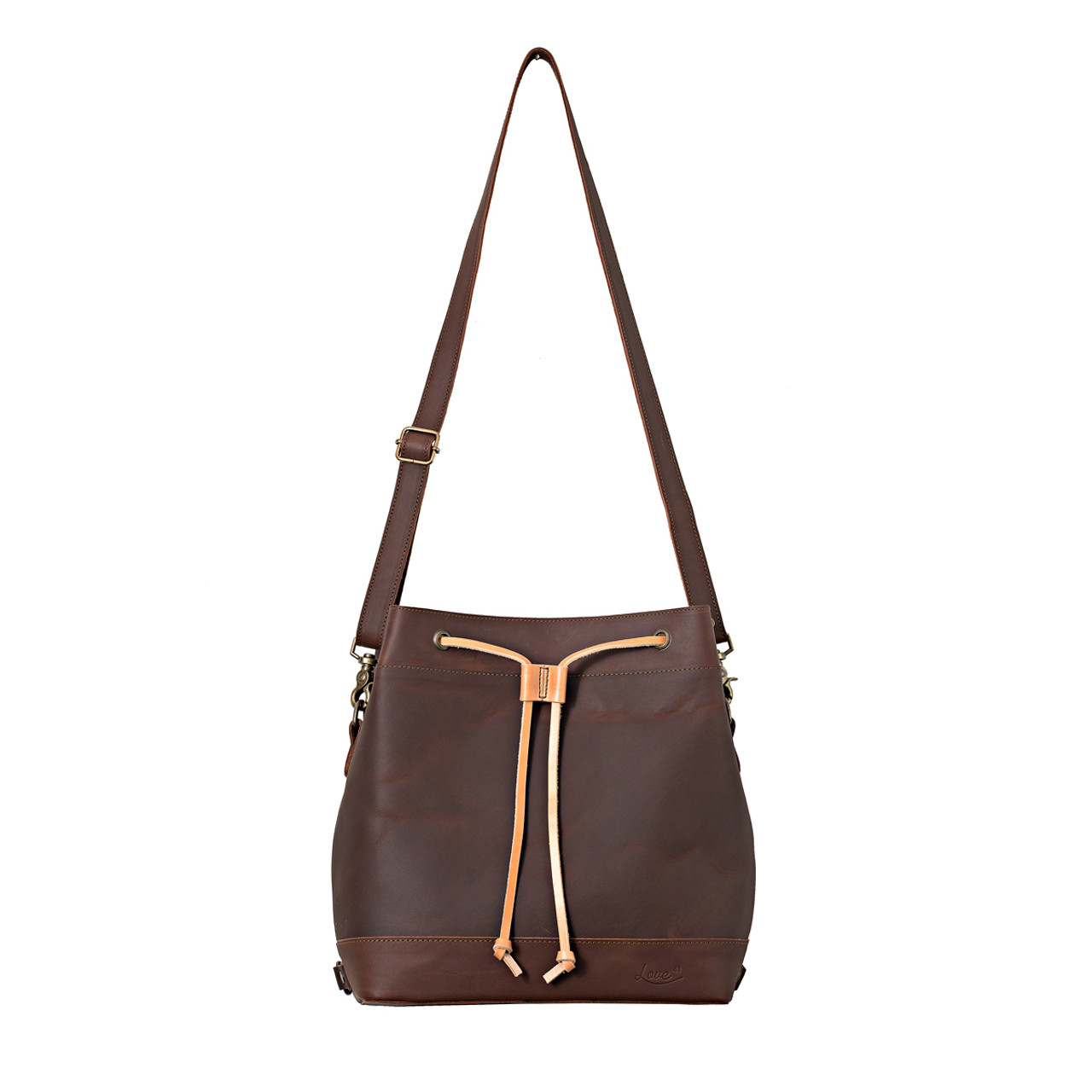 Leather bucket bag