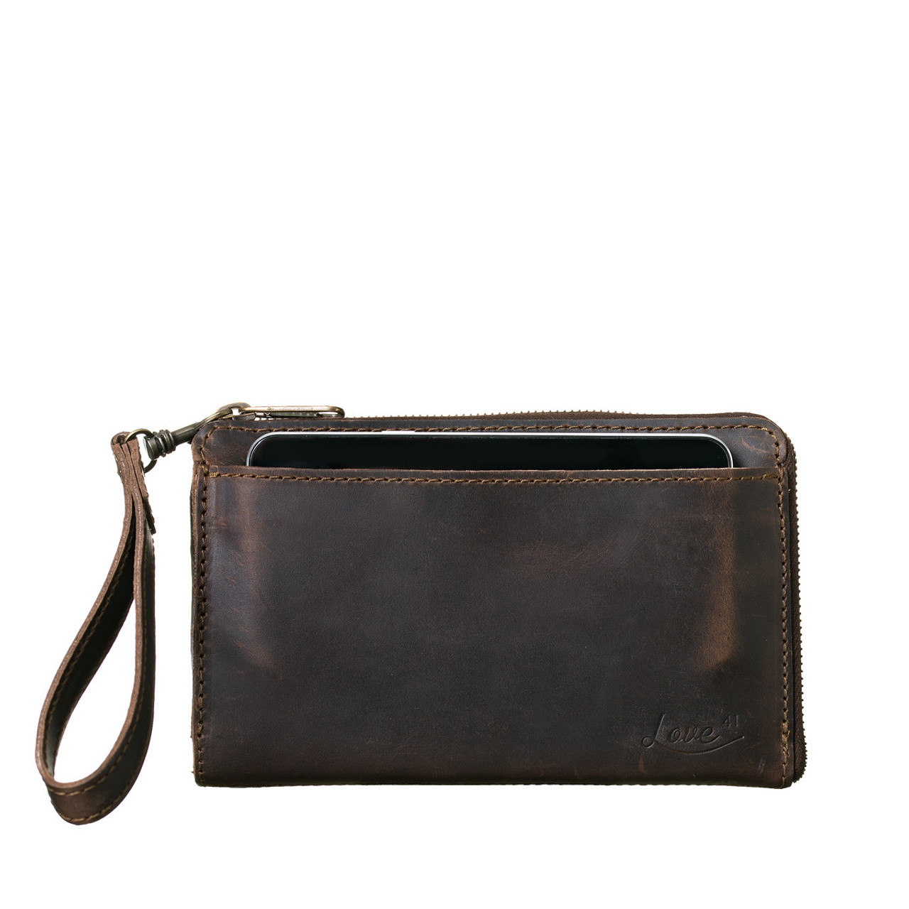 Cool Canvas Leather Mens Large Clutch Wallet Zipper Wristlet Bag