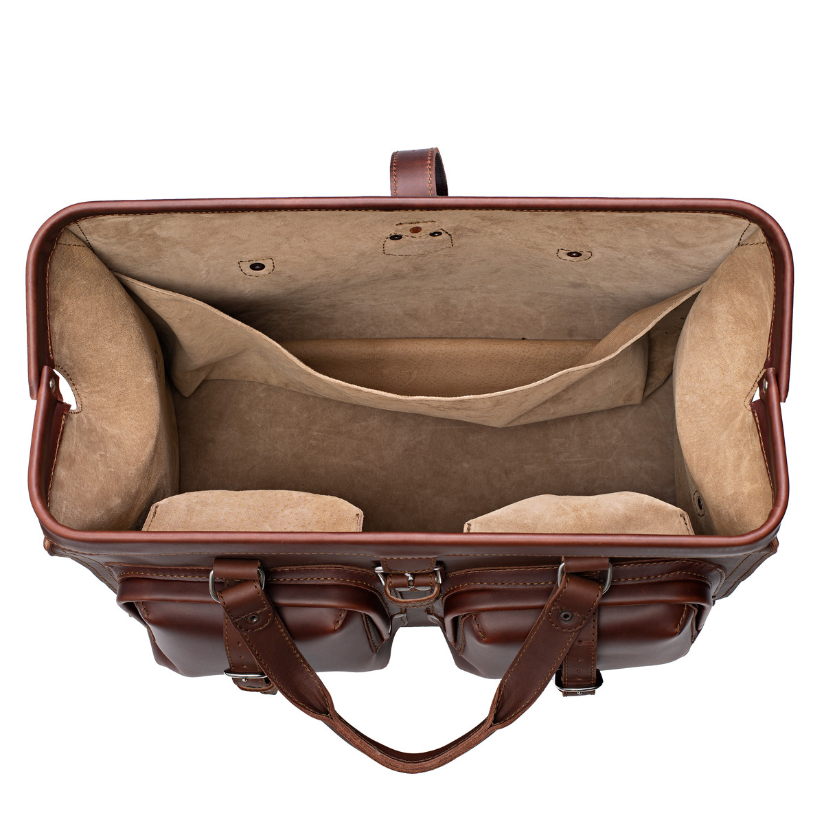 Deep Pocket Leather Duffle Bag