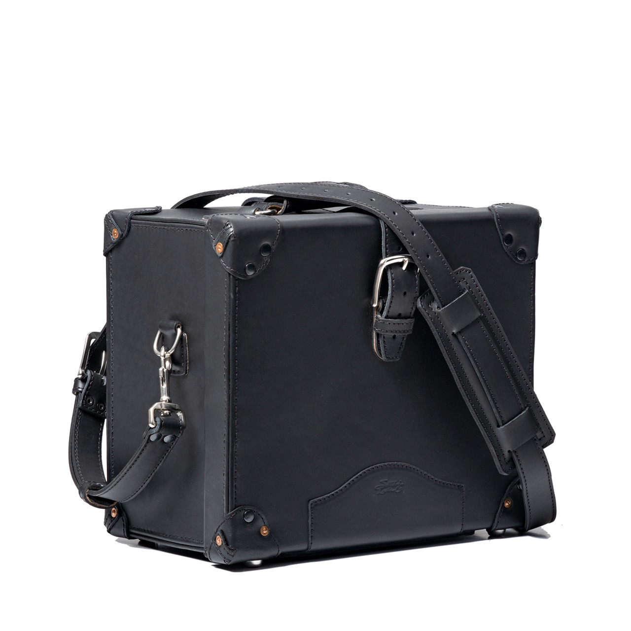 Vintage Black Hard case, camera bag, leather case for cameras with strap