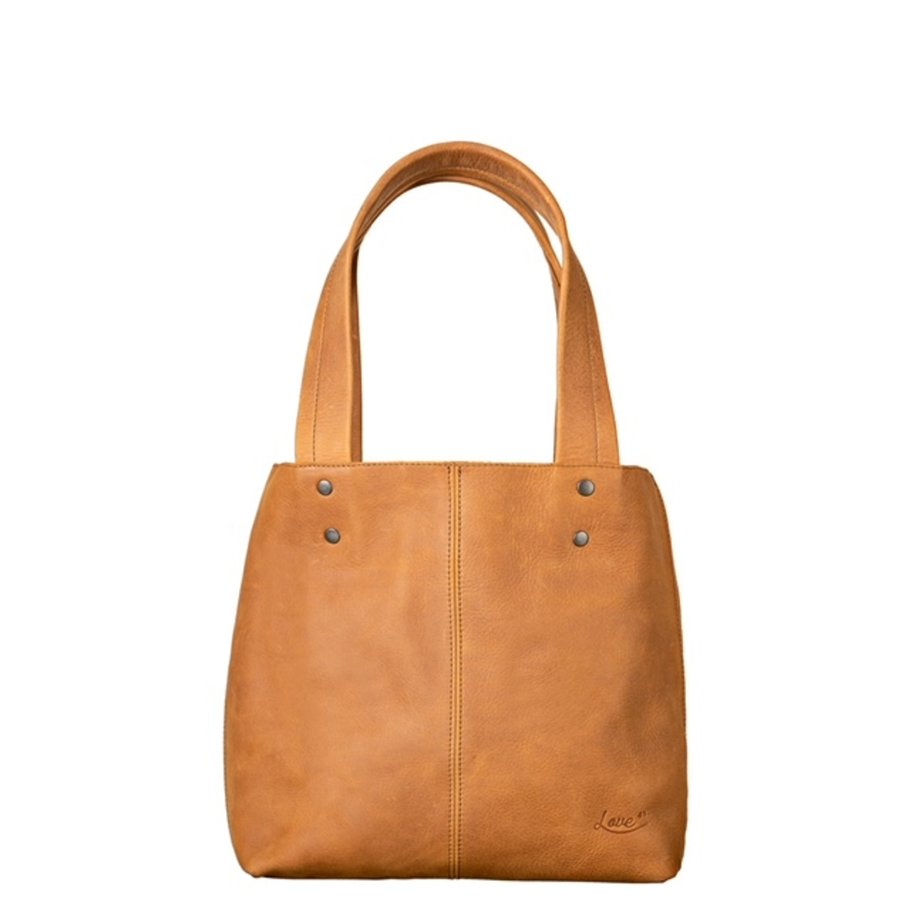 Small leather tote bag