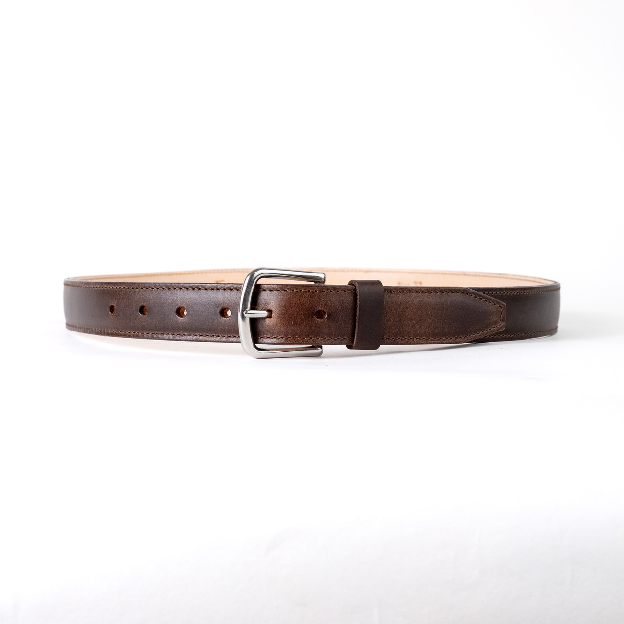 Goffredo Italian Leather Belt – 1 1/8” Oil-Tanned Dress Belt For Men – Black, 36”, With Solid Buckle & Stitching