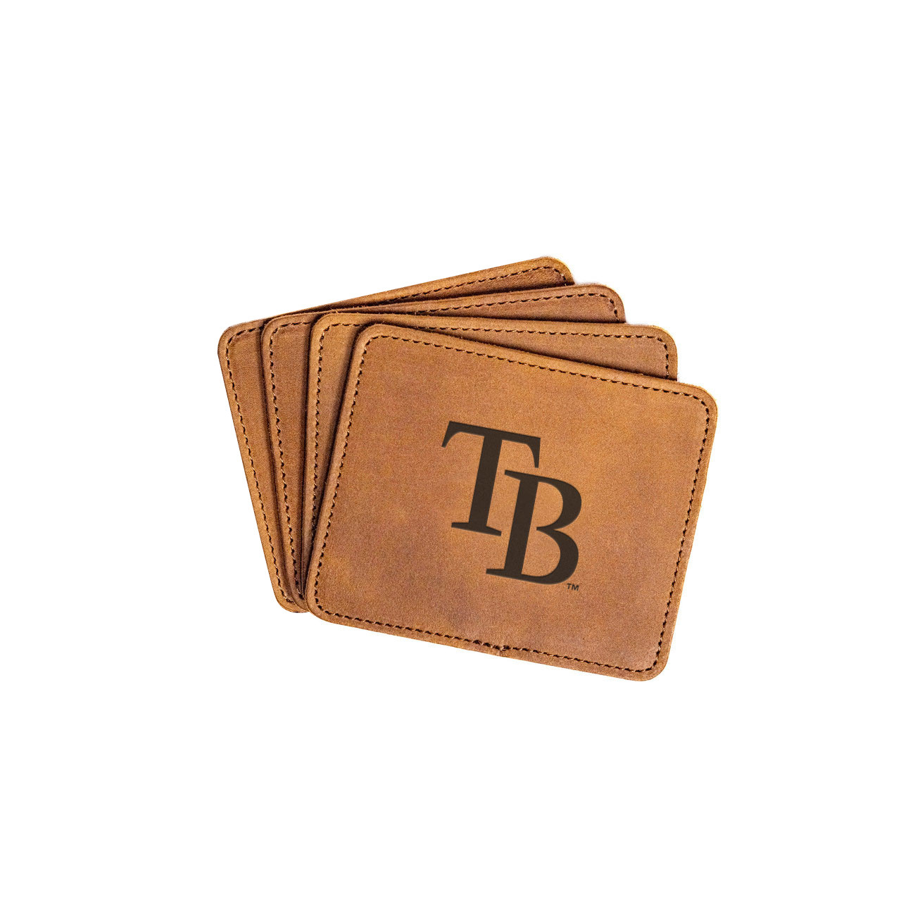 Leather Coaster Set - Tampa Bay Rays