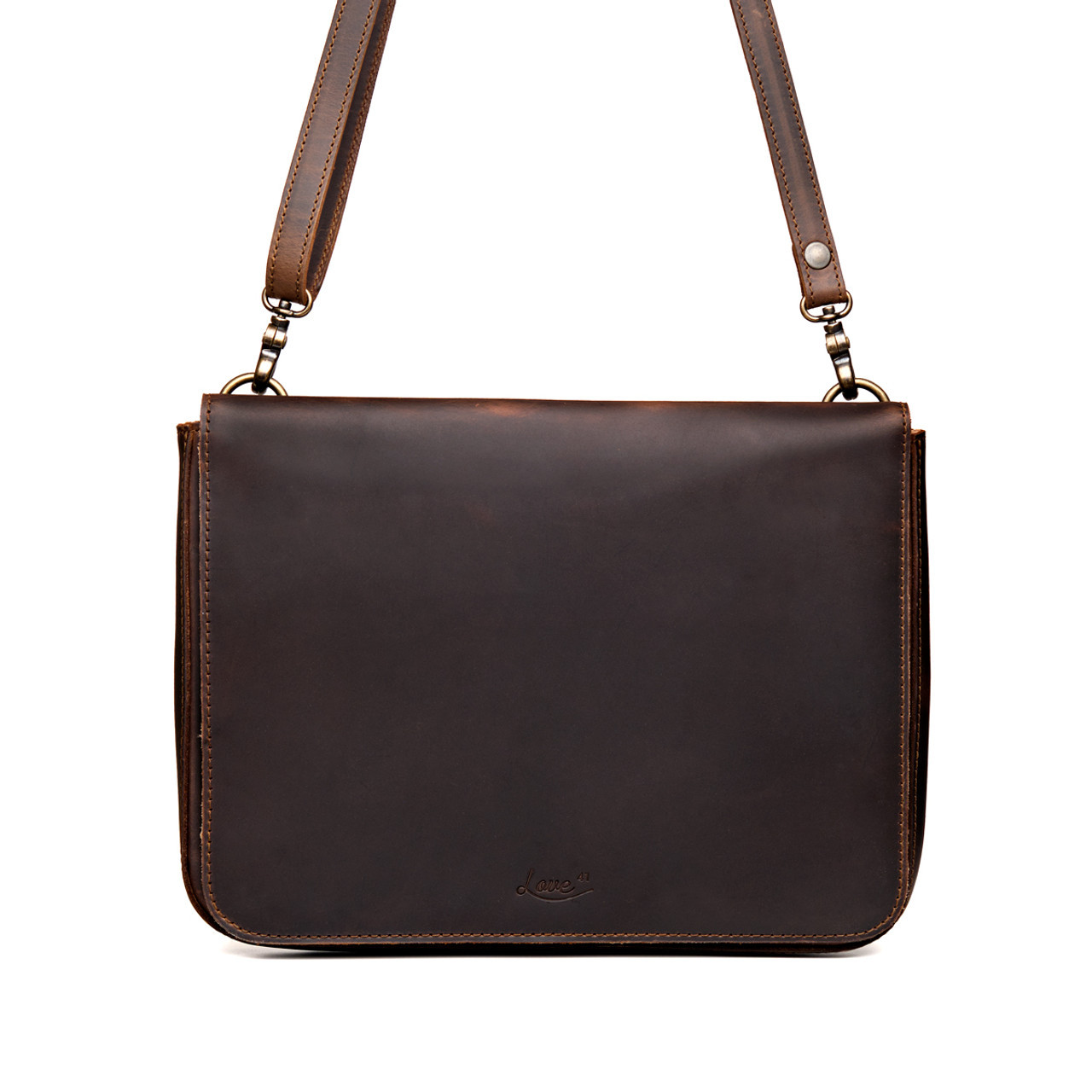 Suzette's Steals Magnetic Fold Over Bag - Large - Dark Coffee