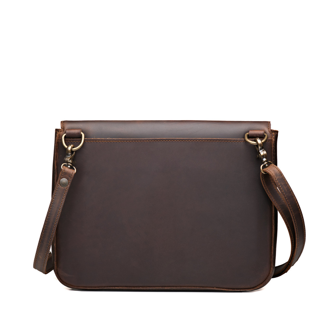 Suzette's Steals Magnetic Fold Over Bag - Large - Dark Coffee - Thumbnail 2