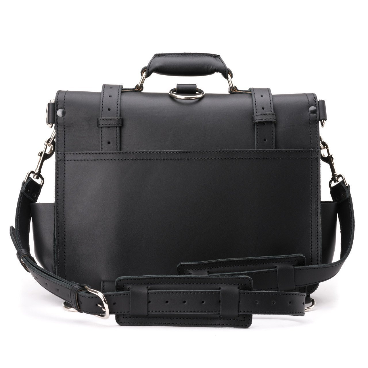 Large Classic Leather Briefcase - Thumbnail 5