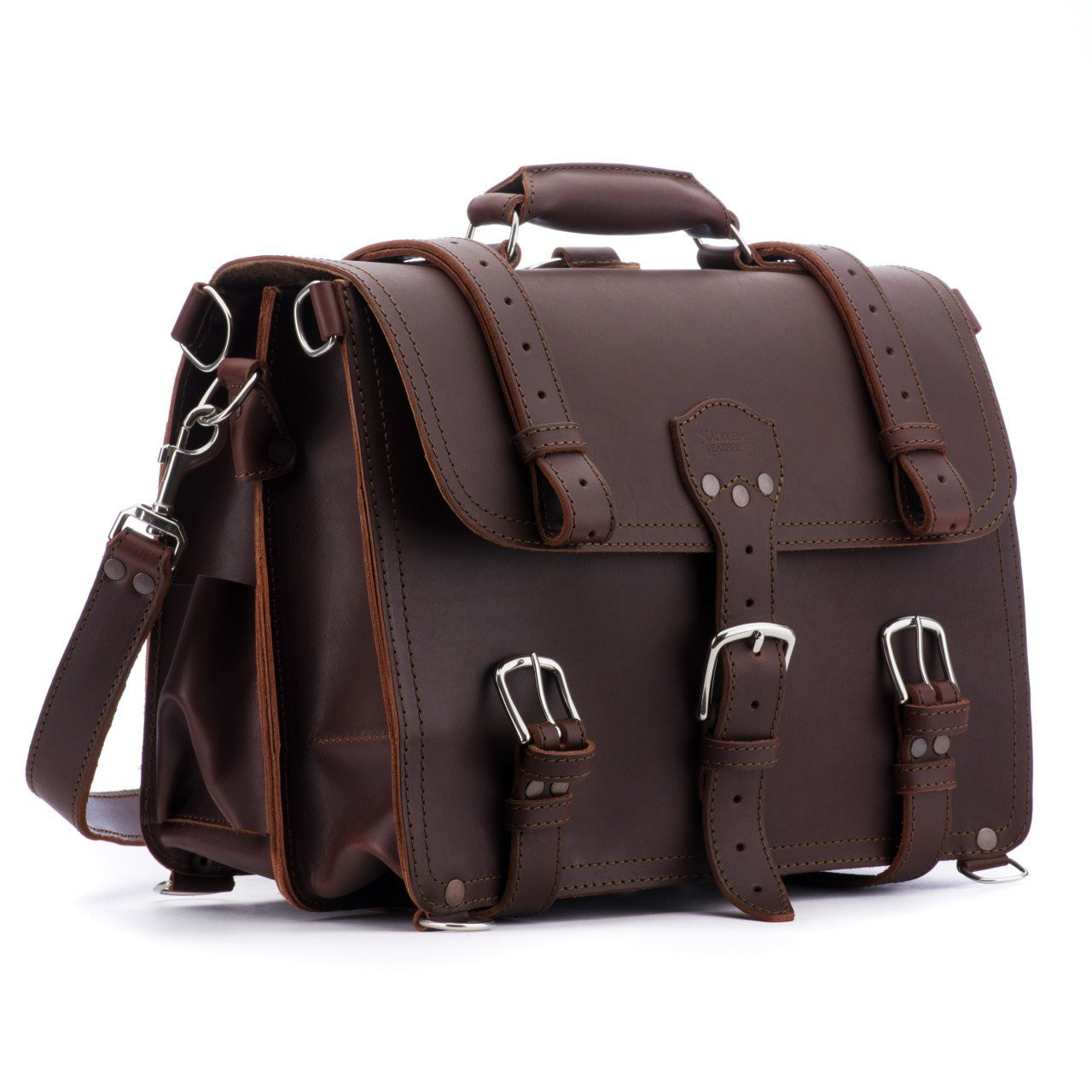 ESTARER Men's Leather Briefcase for Travel/Office/Business 15.6 Inch Laptop  Messenger Bag