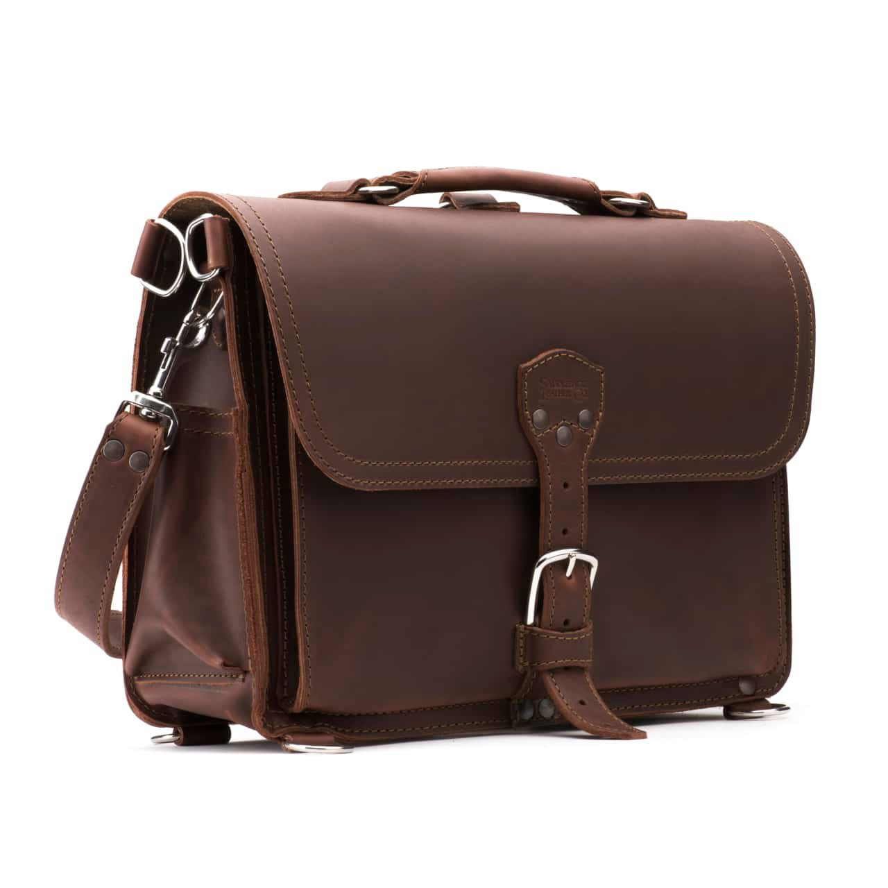 Leather Briefcase Quality Slim Laptop Bag Backpack Saddleback