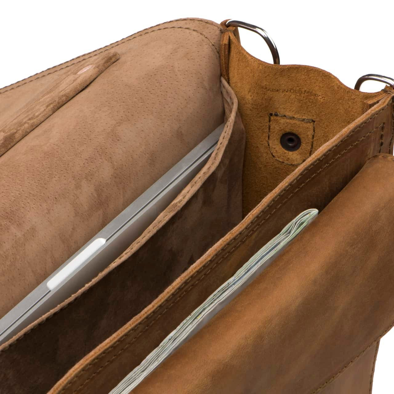 leather slim laptop backpack