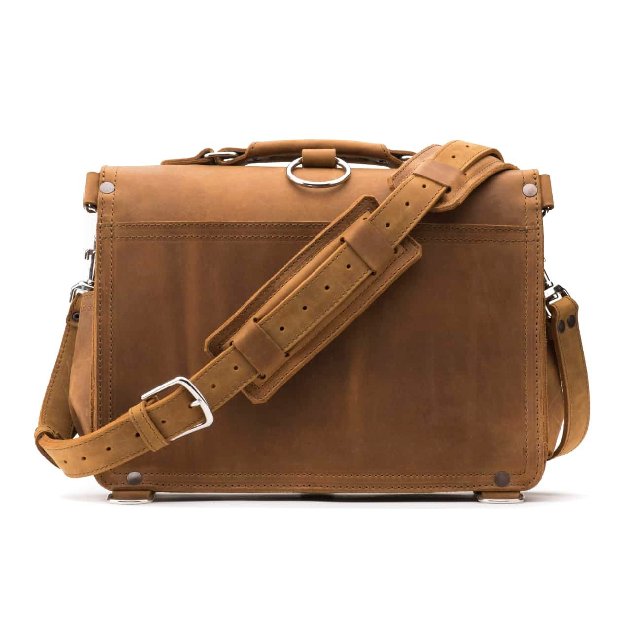 Leather Briefcase Quality Slim Laptop Bag Backpack Saddleback