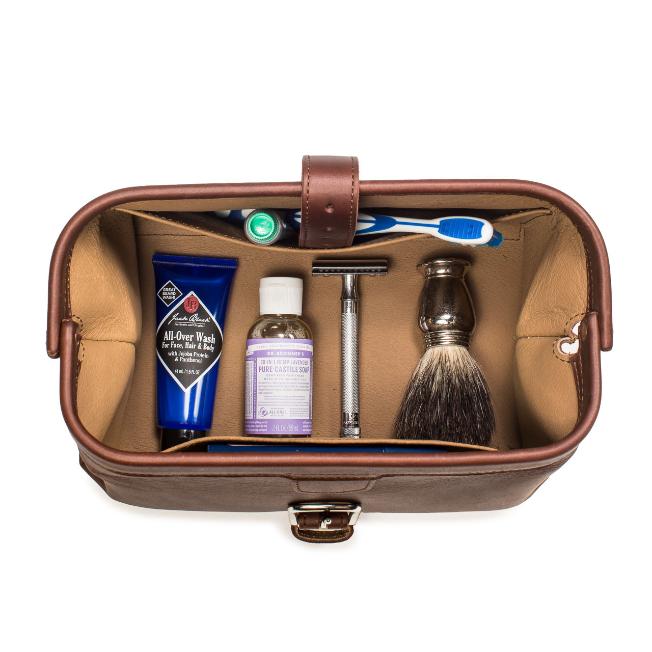 Theodore Leather Toiletry Wash Bag