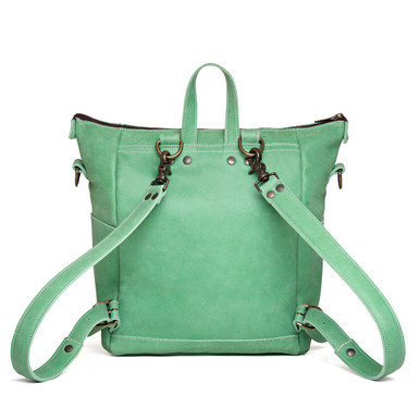 Suzette's Steals Universal Leather Backpack - Mint - Thumbnail 2