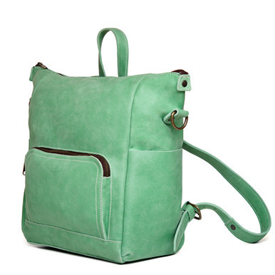 Suzette's Steals Universal Leather Backpack - Mint - Thumbnail 4