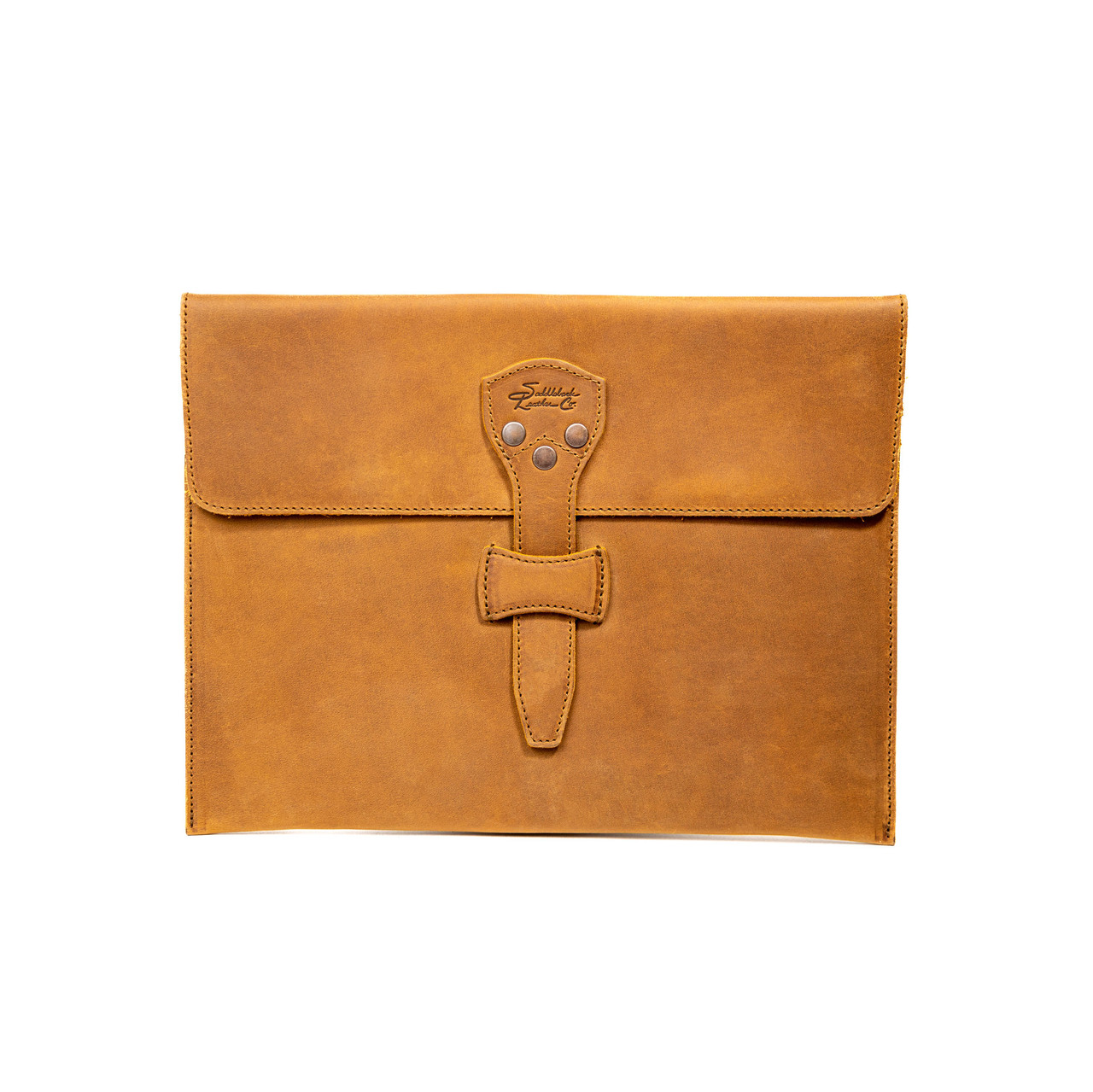 Document holder in leather and woven loincloth