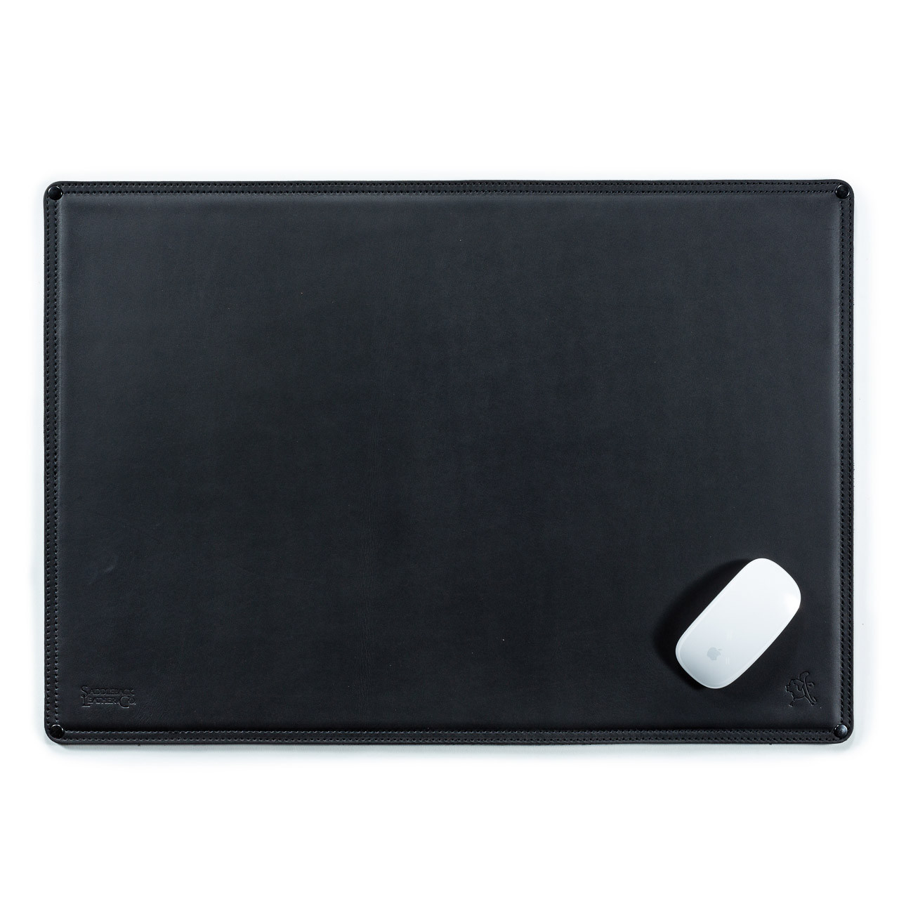 Personalized Full Grain Leather Desk Pad Blotter , Black Leather Table Mat,  Large Leather Office Desk Writing Pad LMXXS 