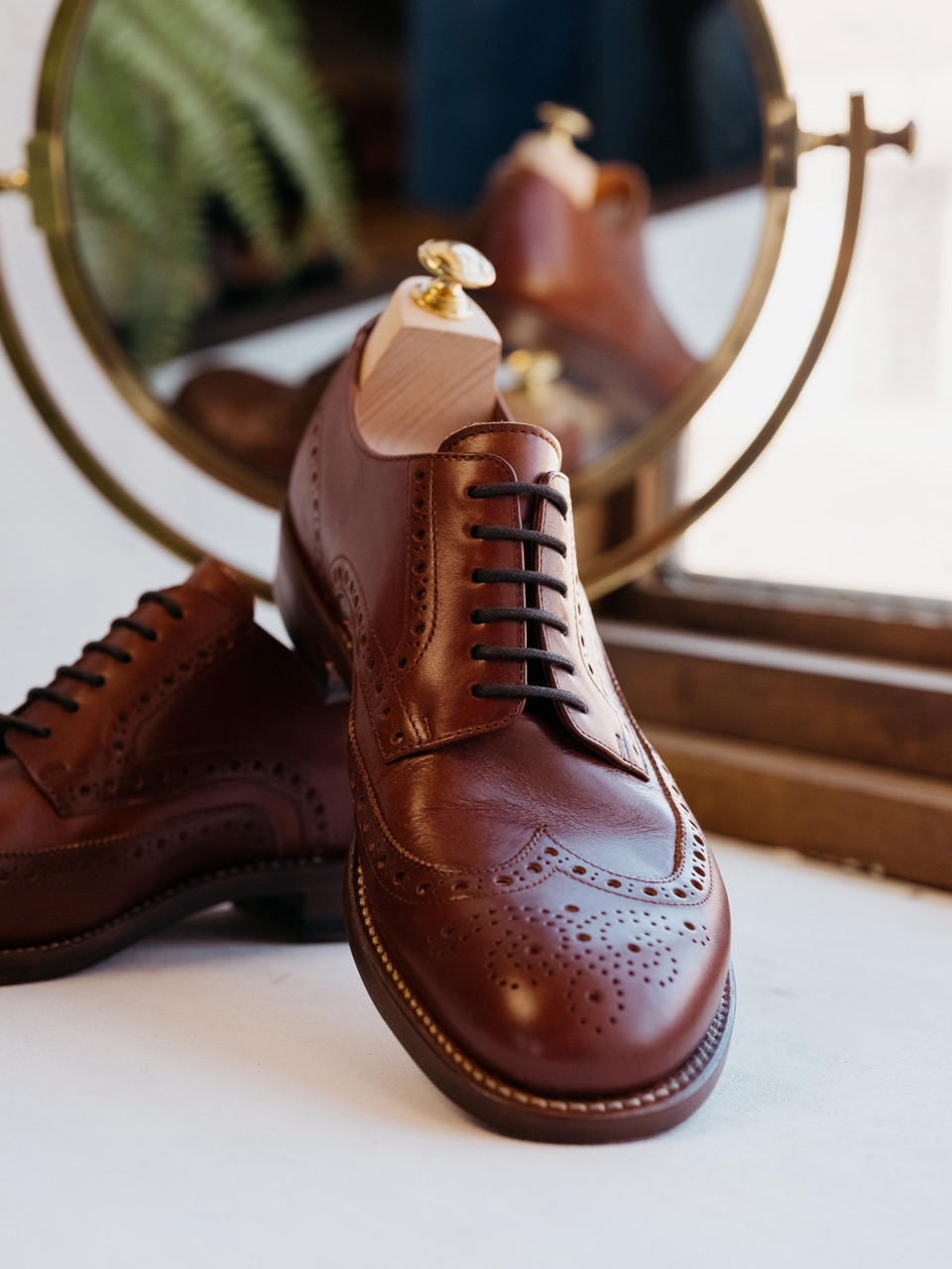 Men's Full Grain Italian Leather Wing-tip Shoes|Saddleback Leather