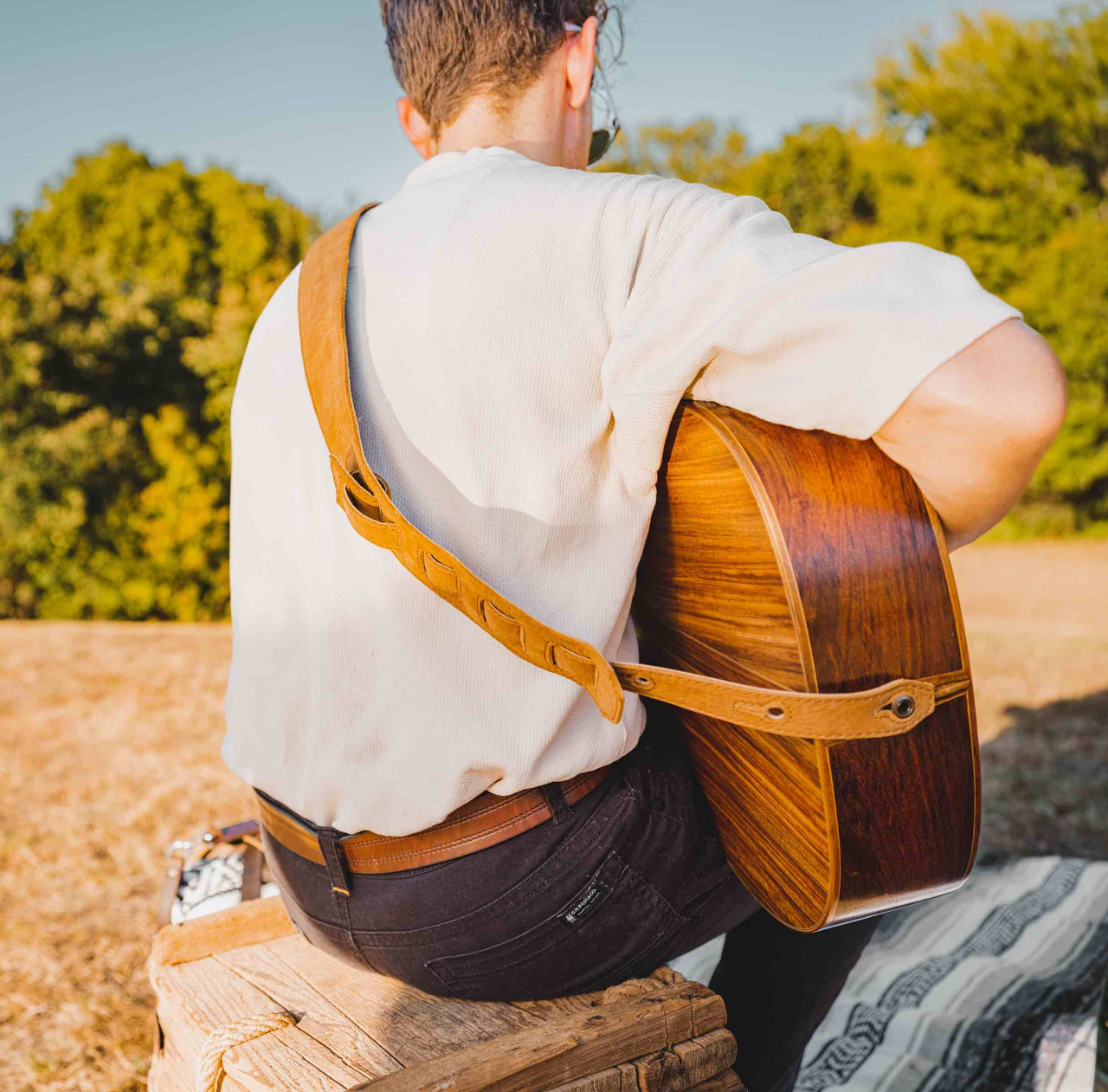 Leather Guitar Strap, 100 Year Warranty