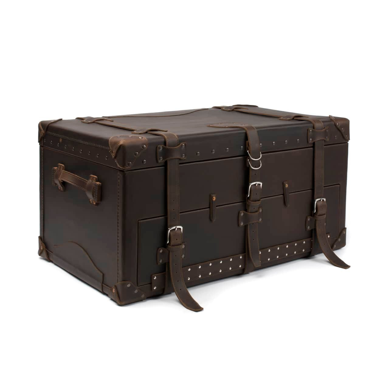 Leather Trunk, Quality Full Grain Steamer Luggage