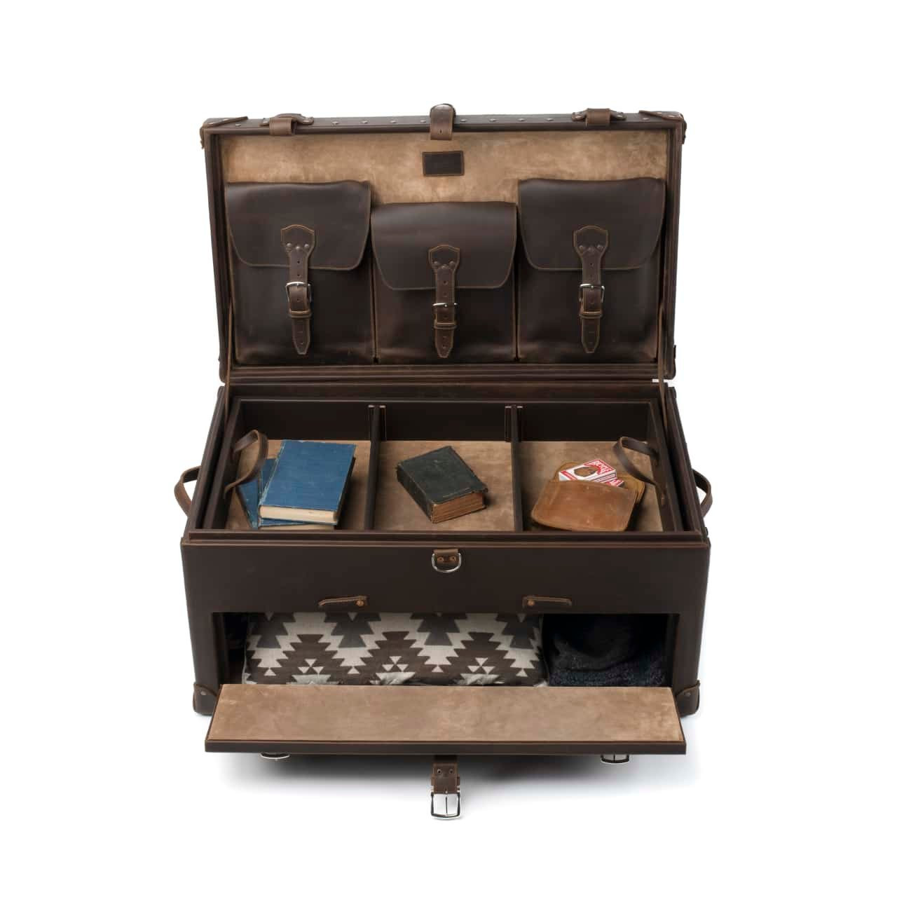 Leather Trunk, Quality Full Grain Steamer Luggage