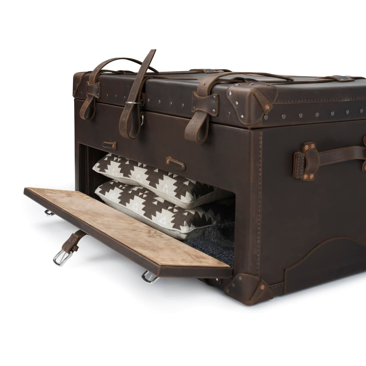 Leather Trunk, Quality Full Grain Steamer Luggage